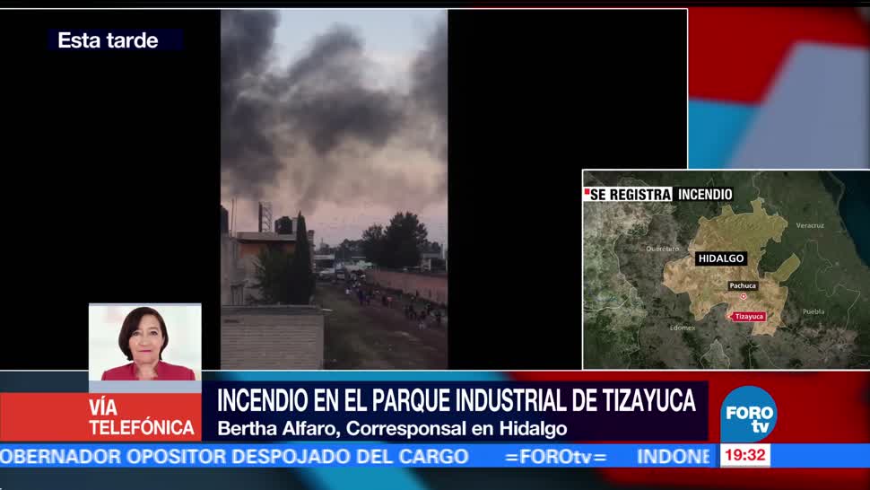 Se registra incendio en parque industrial de Tizayuca
