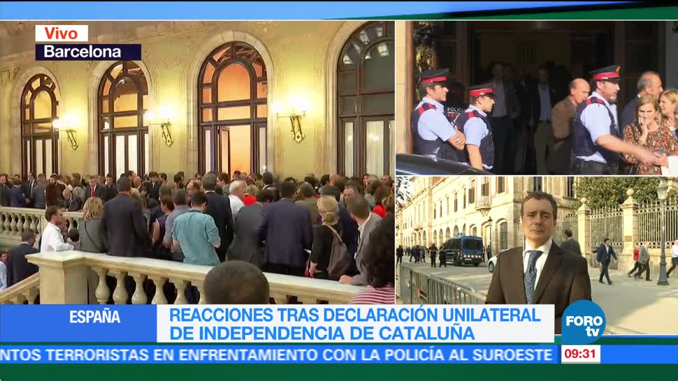 Retiran la bandera de España de la sede del Parlamento de Cataluña