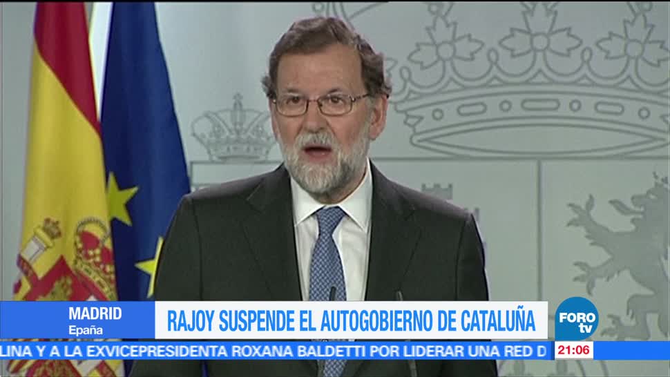 Rajoy suspende el autogobierno de Cataluña