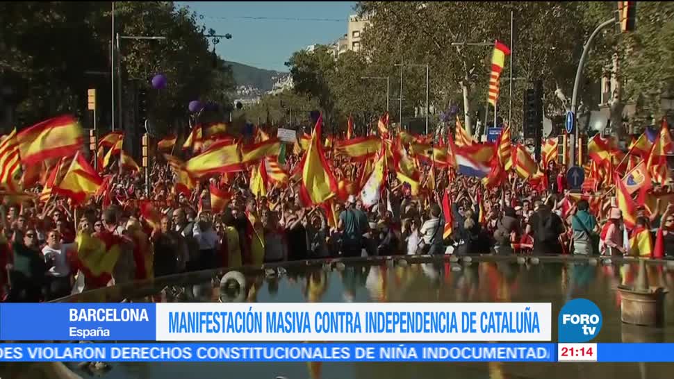 Marchan en Barcelona a favor de la unidad de España