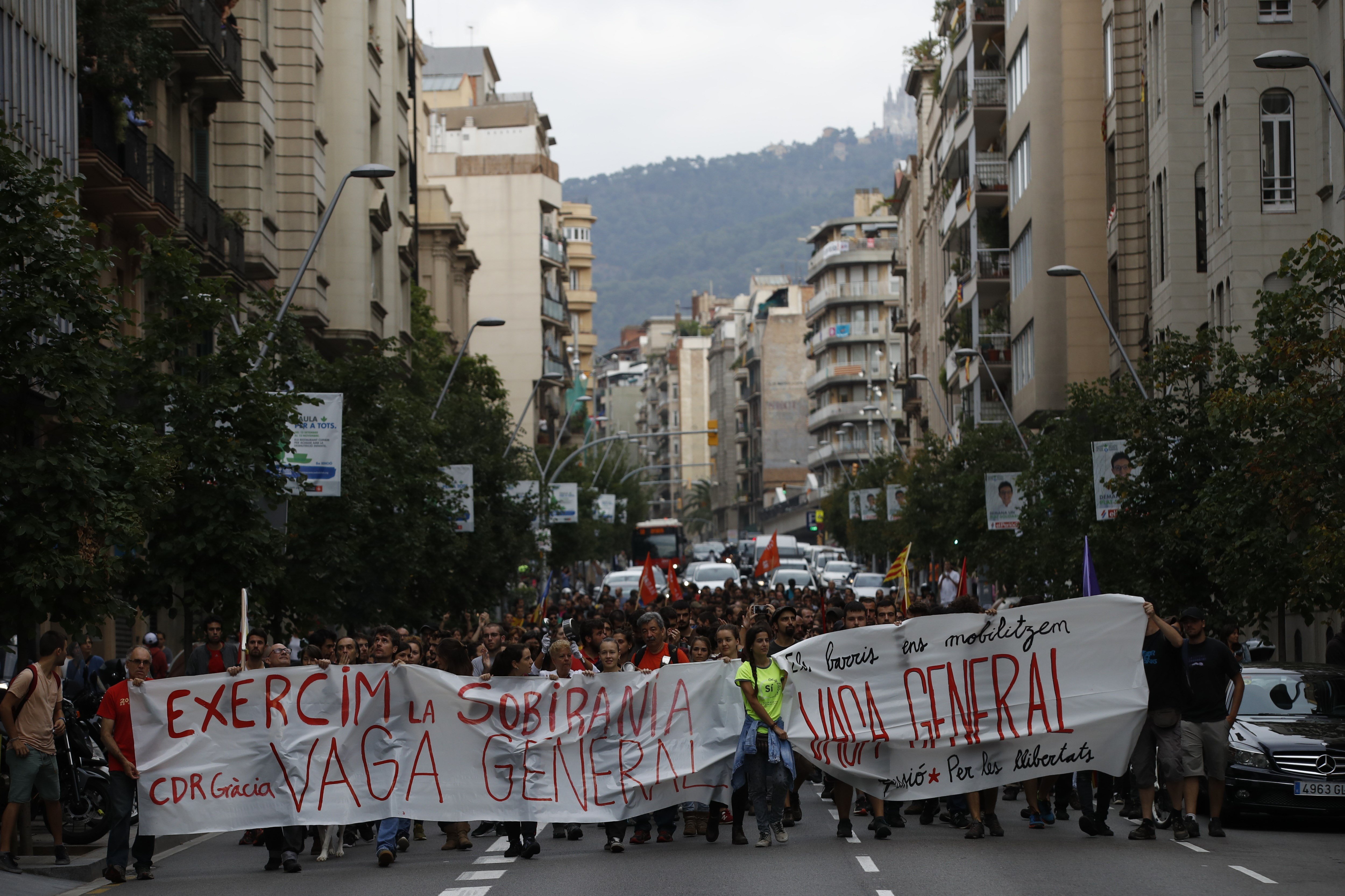realizan huelga general cataluna españa referendum