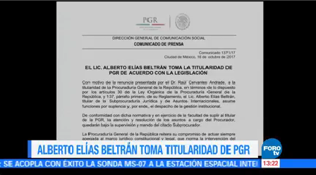 Alberto Elías Beltrán Asume Titularidad Pgr Subprocurador
