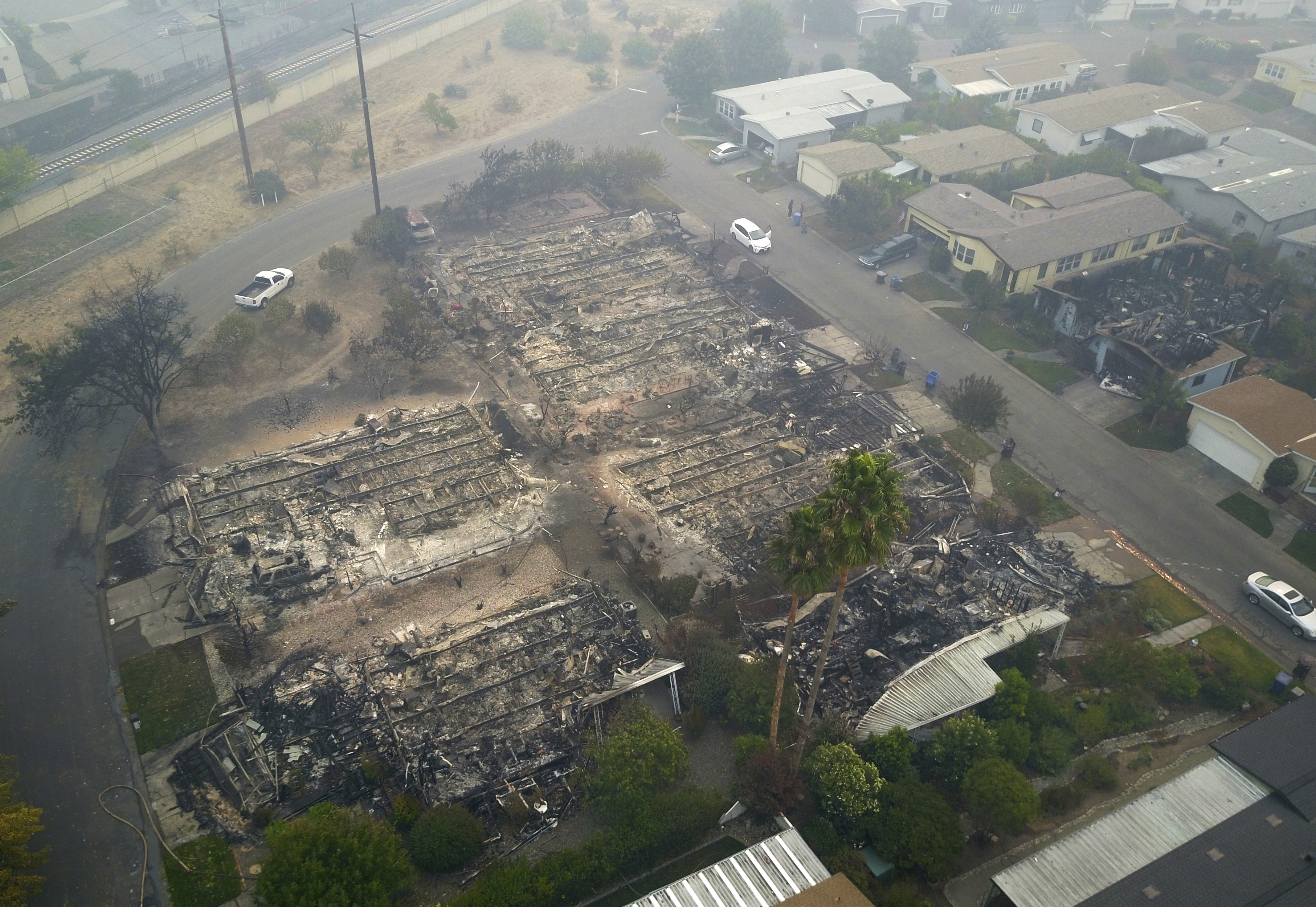 incendios forestales, destrucción California, video dron, zona desastre
