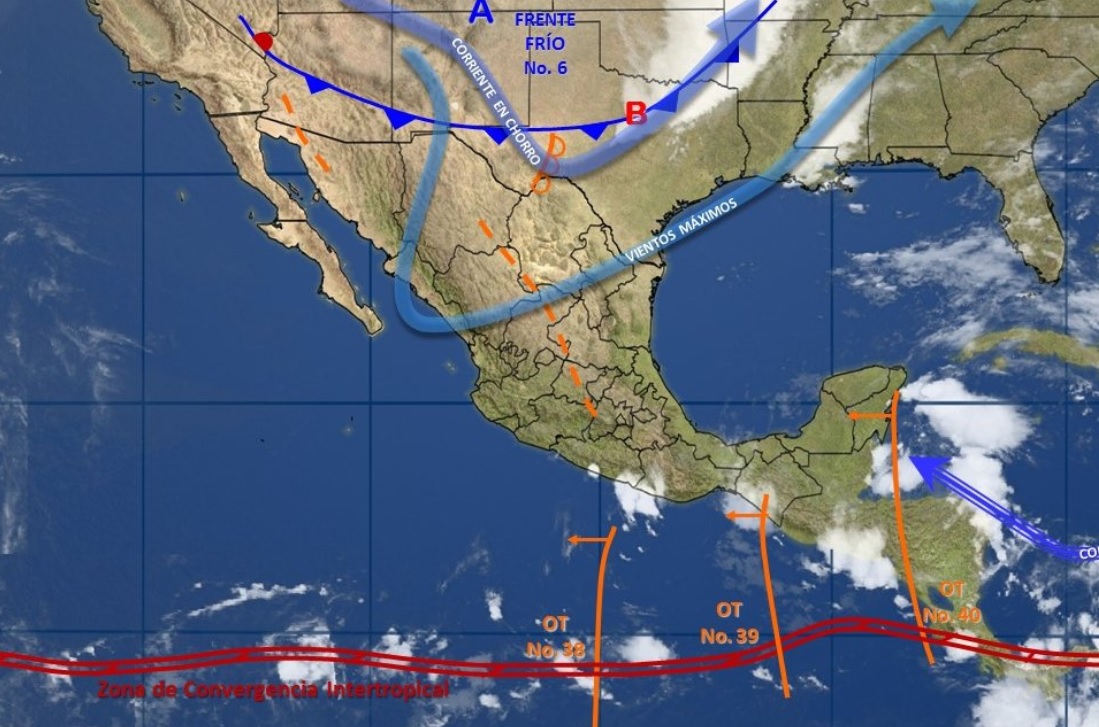 Frente frío número 6 generará tormentas y bajas temperaturas en México