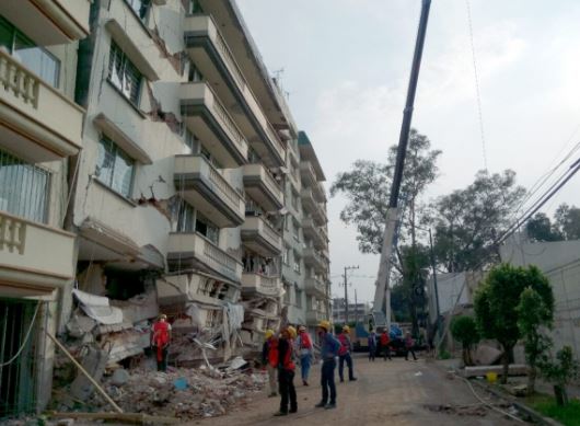 Edificio afectado por sismo en la colonia Lindavista (Notimex/Archivo)