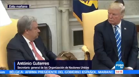 Donald Trump Reúne Secretario General Onu Naciones Unidas António Gueterres Casa Blanca