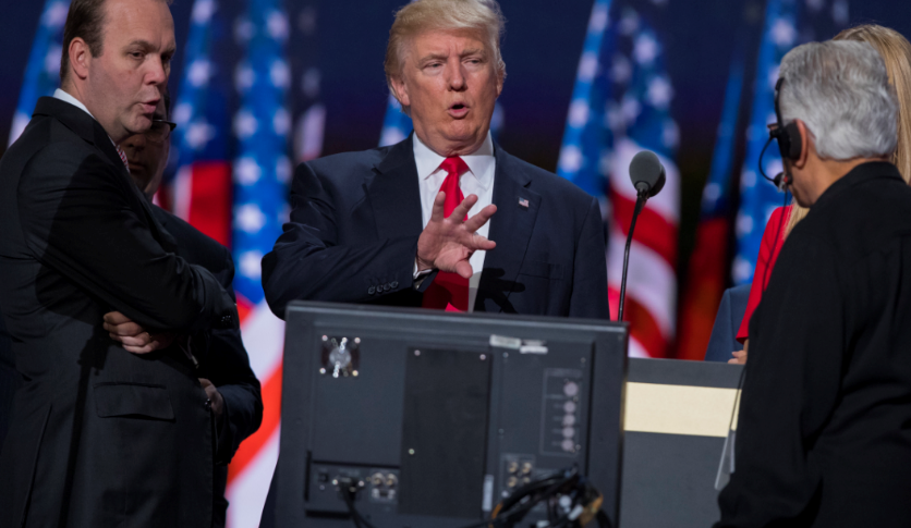 Rick Gates y Donald Trump durante la campaña electoral del 2016