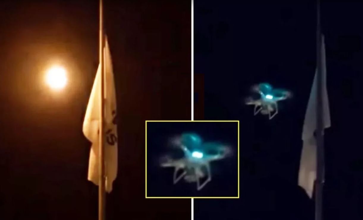 Un dron intenta, sin éxito, quemar una bandera contra Trump en Francia