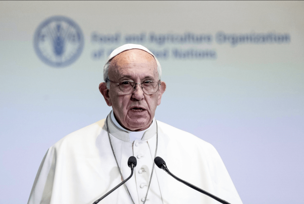 El papa Francisco dio un discurso en la FAO