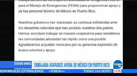 Eu Agradece México Ayuda Puerto Rico Huracán María