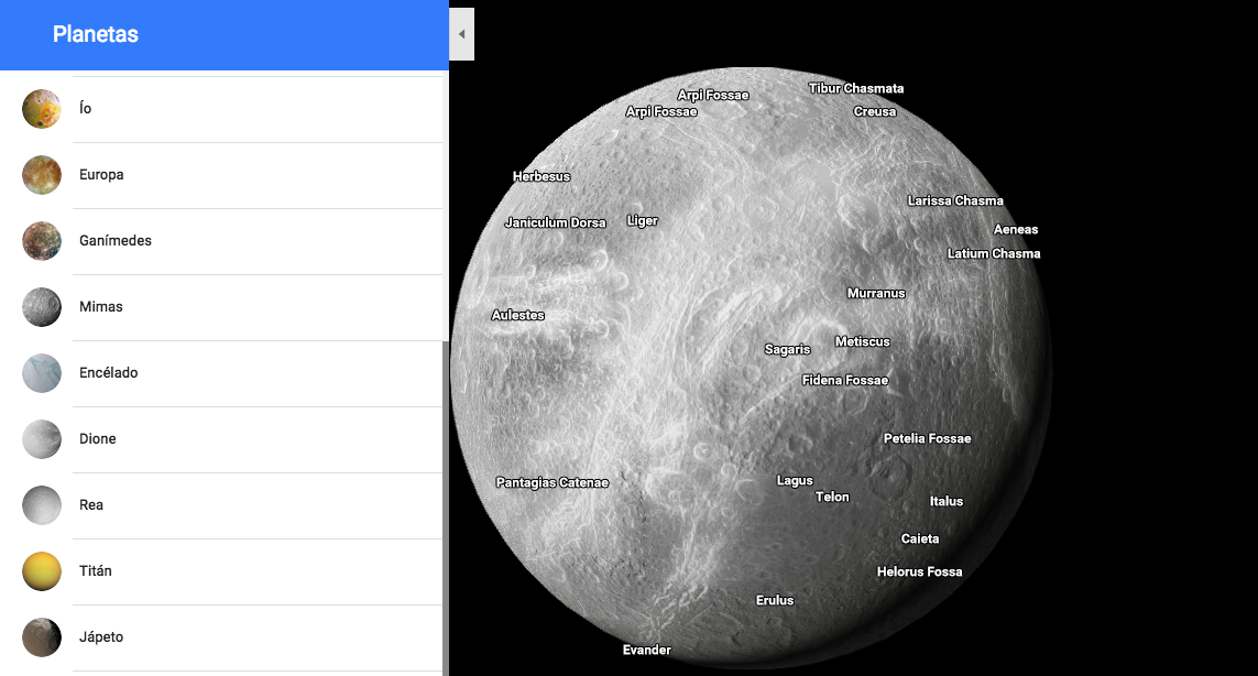 Google Maps te permite explorar planetas y lunas 