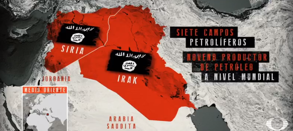 Gráfico de campos petroleros tomados por Estado Islámico en Irak y Siria 