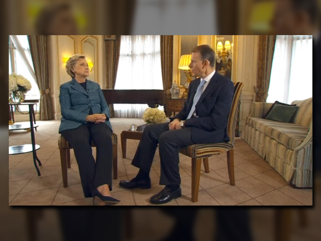 hillary clinton concede una entrevista a la bbc de londres