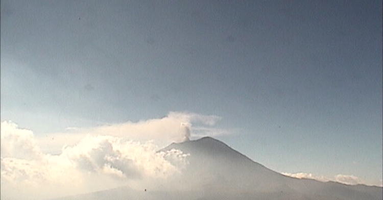 Imagen del volcán Popocatépetl este 30 de octubre