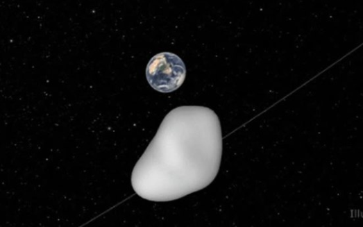 Ilustracion de la Nasa que muestra el paso del asteroide