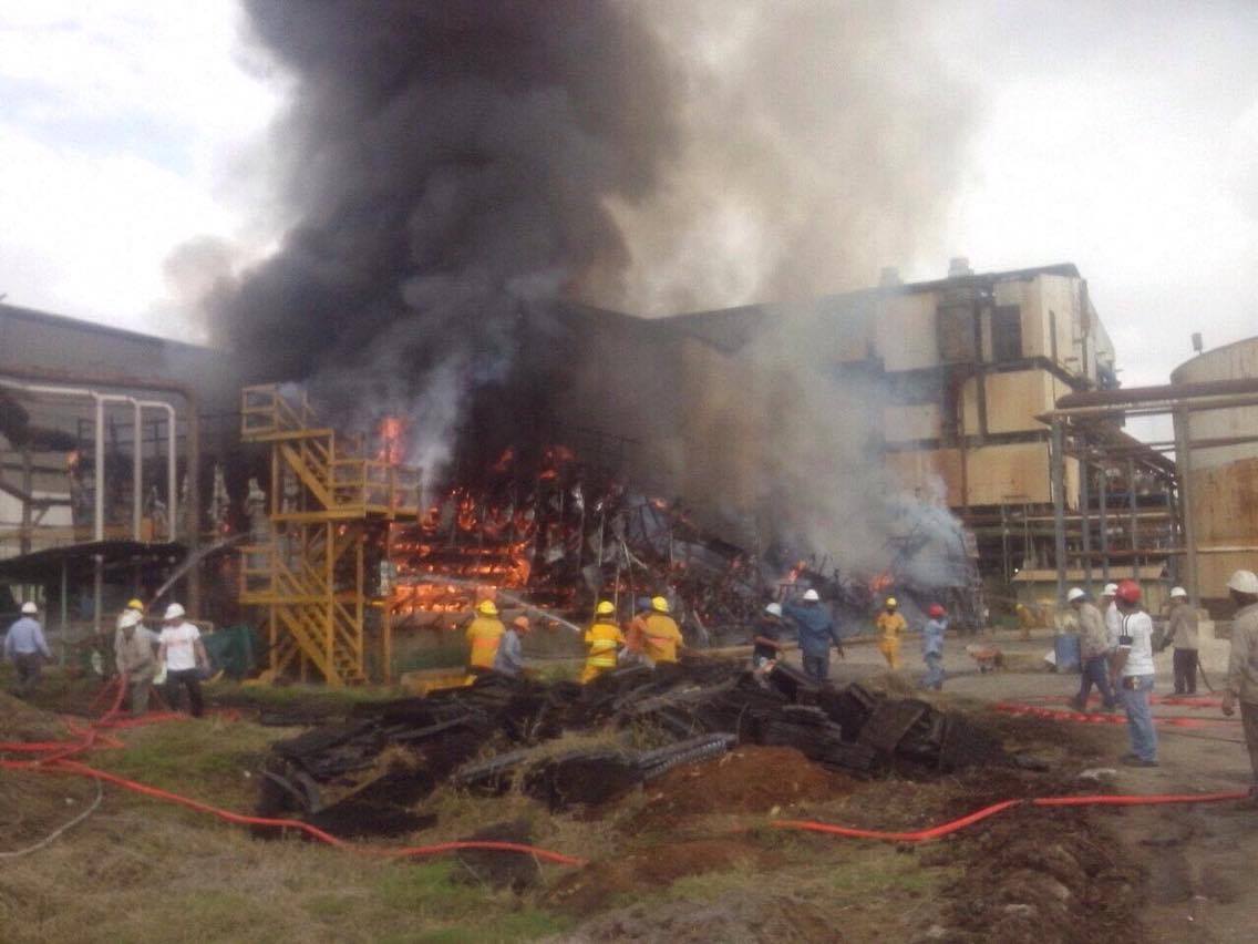 Se incendia nave de ingenio azucarero en Chiapas