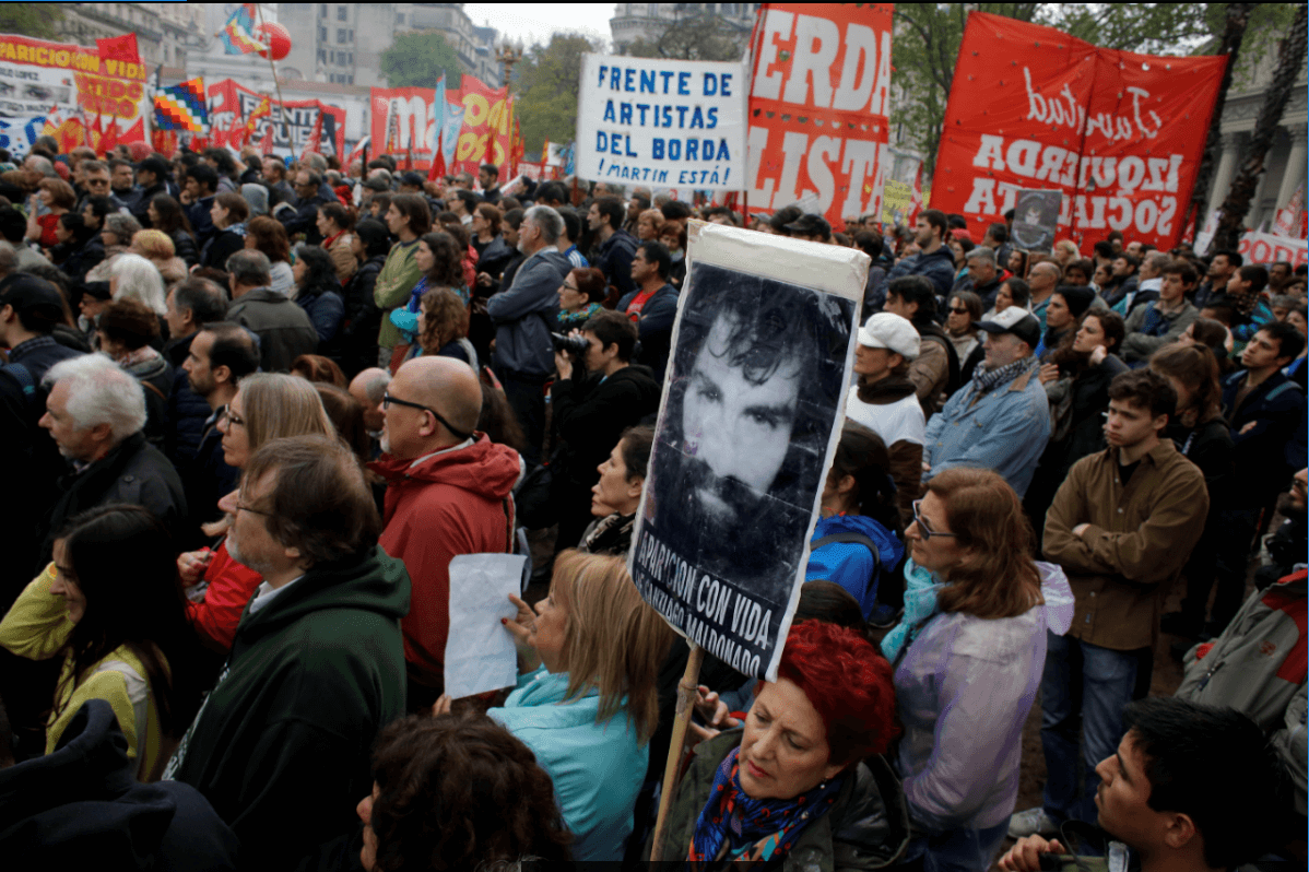 La desaparición de Santiago Maldonado ha provocado protestas en Argentina