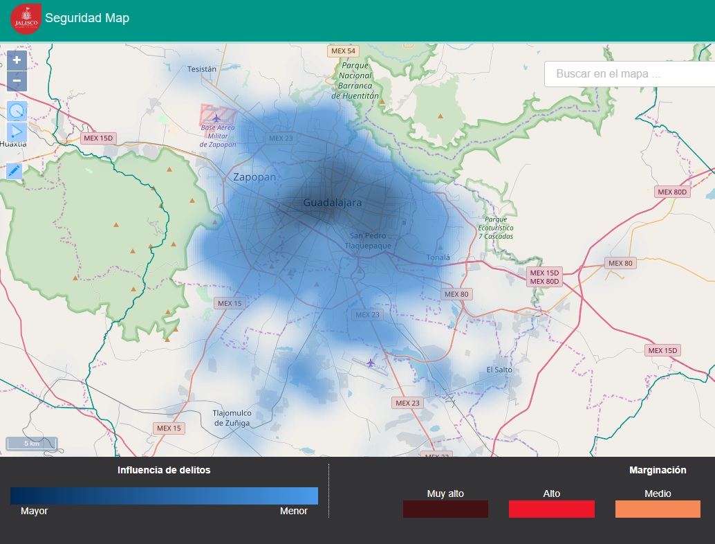 Fiscalía de Jalisco hace un mapa delincuencial y lo publica en app