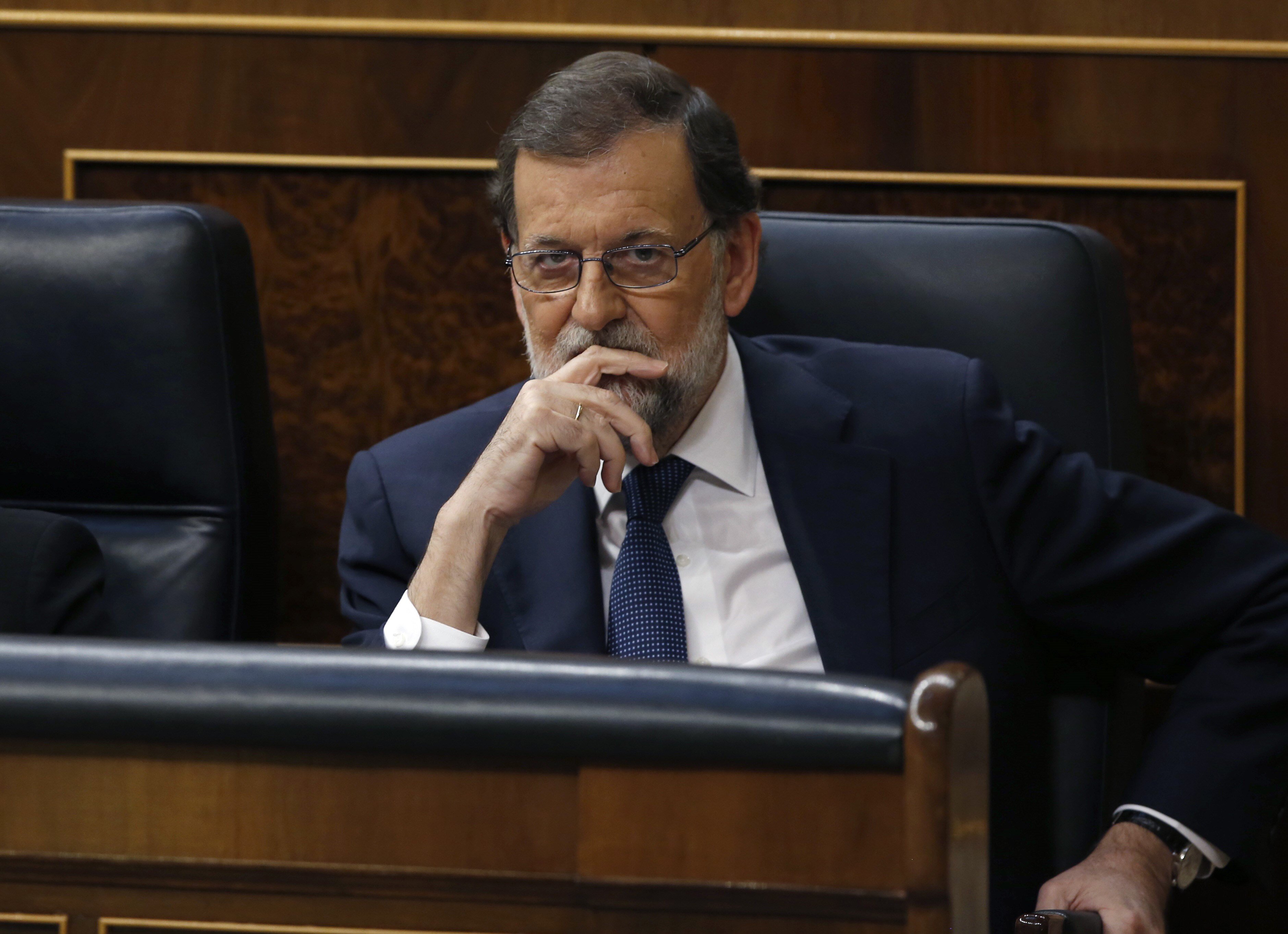 El presidente del gobierno, Mariano Rajoy, en el pleno del Congreso