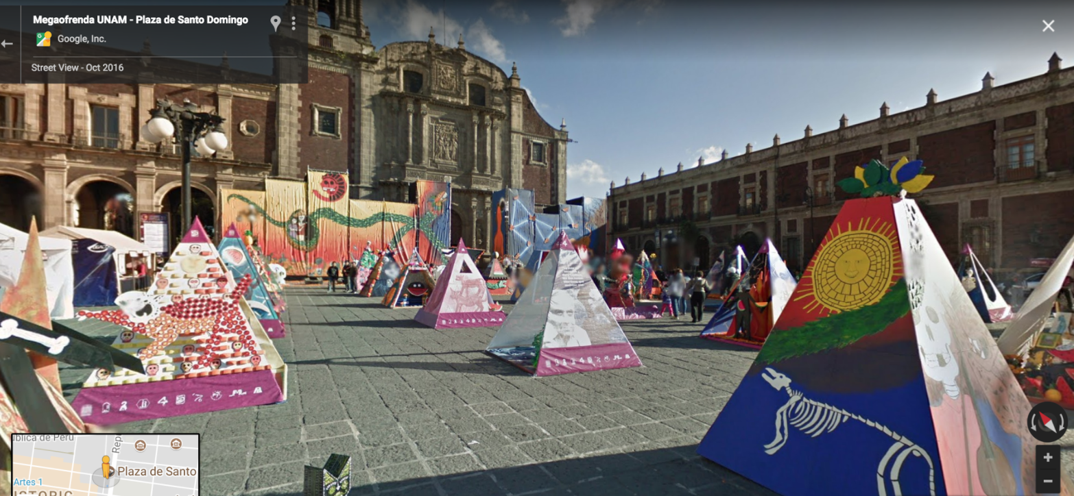 Megaofrenda de la UNAM en el Zócalo. (Google Inc)