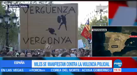 Miles Protestan Contra Violencia Referéndum Catalán