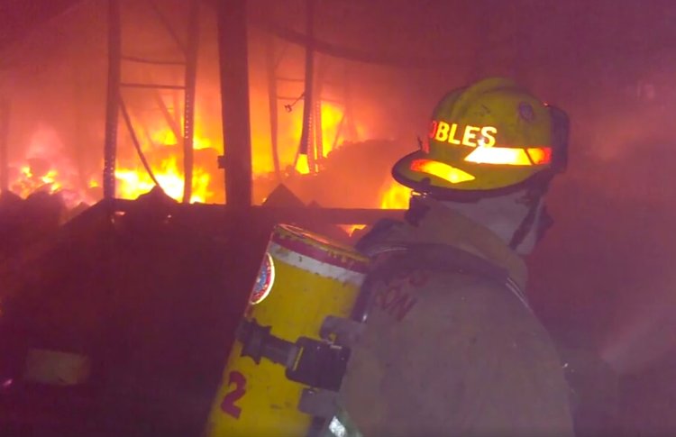 Muere bombero en Monterrey tras sofocar incendio en bodega. (Twitter @_LASNOTICIASMTY)