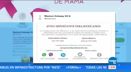 Tienen Reporte Mexicanos Heridos Londres Embajada México