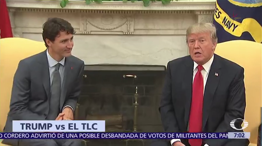 Trump se reúne con Justin Trudeau en la Casa Blanca