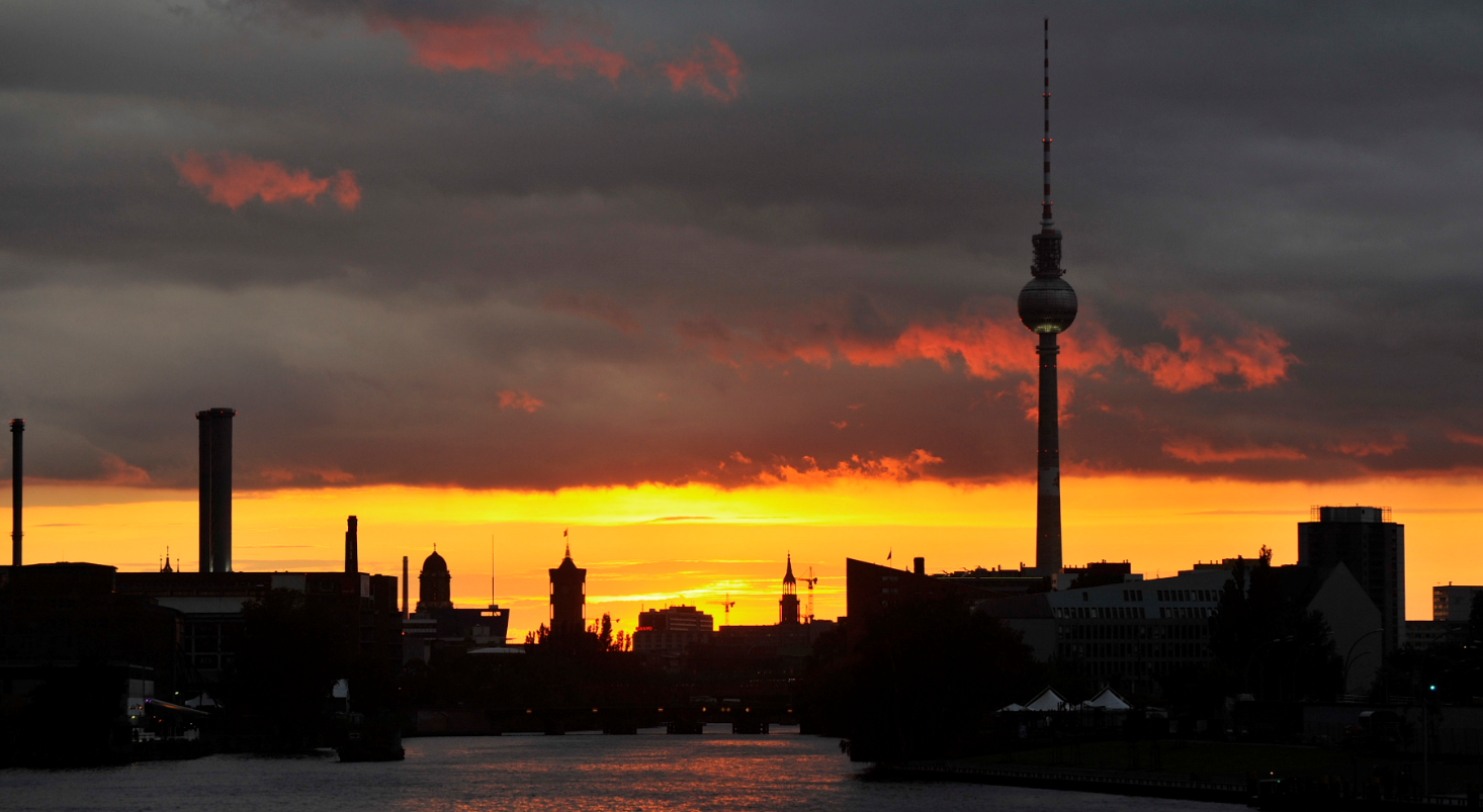Vista panorámica de Berlín al atardecer