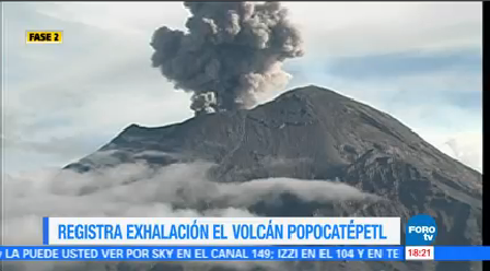 Volcán Popocatépetl Registra Exhalación