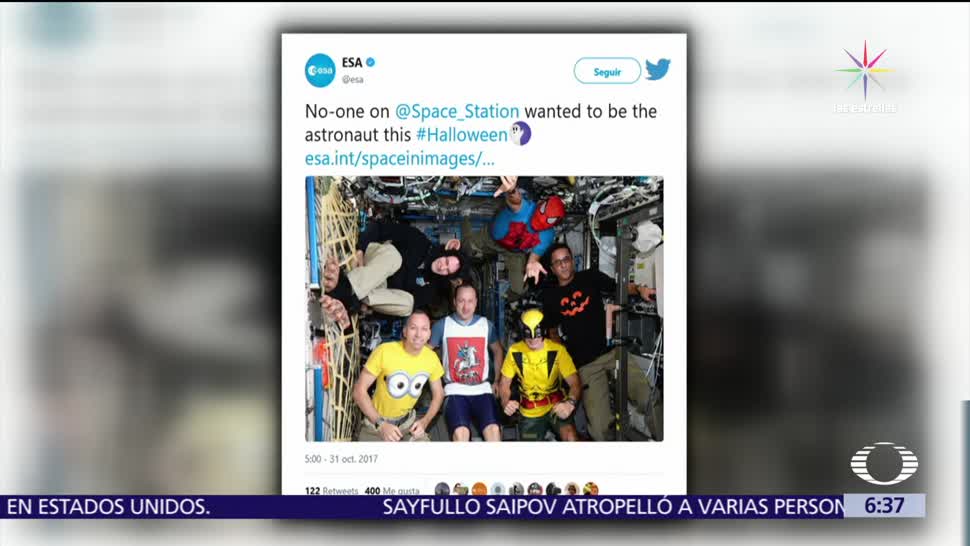 Astronautas de la EEI se disfrazan para Halloween