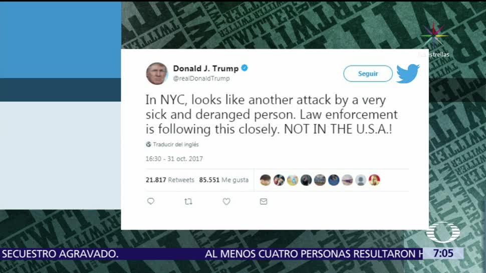 Trump ordena intensificar control migratorio tras atentado en Nueva York
