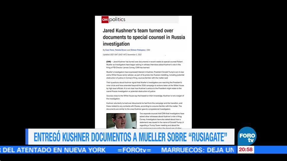 Jared Kushner entrega documentos sobre vínculos con Rusia