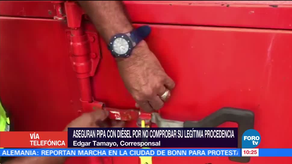 Aseguran pipa con diesel robado en Guanajuato