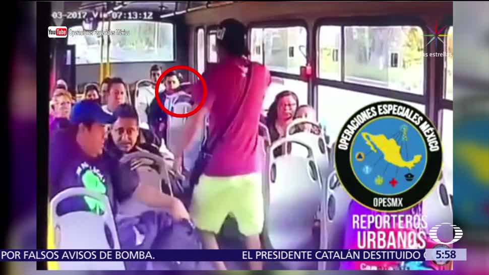 Captan en video asalto a transporte público en Tlalnepantla, Edomex