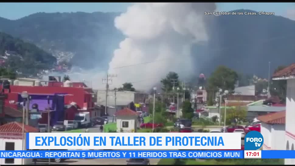 Así fue la explosión en un taller de pirotecnia en Chiapas