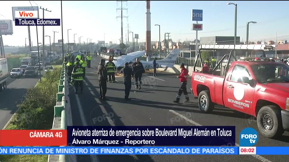 Tres lesionados tras aterrizaje de avioneta en Toluca, Edomex