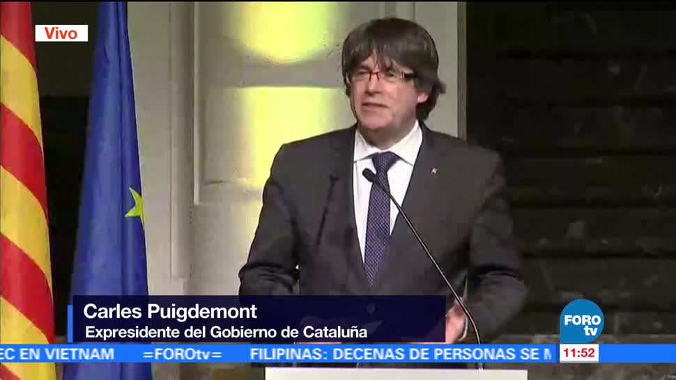 Alcaldes de Cataluña se solidarizan con Carles Puigdemont en Bruselas