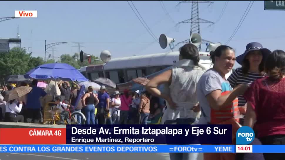 Manifestantes cierran Ermita Iztapalapa y Eje 6 Sur