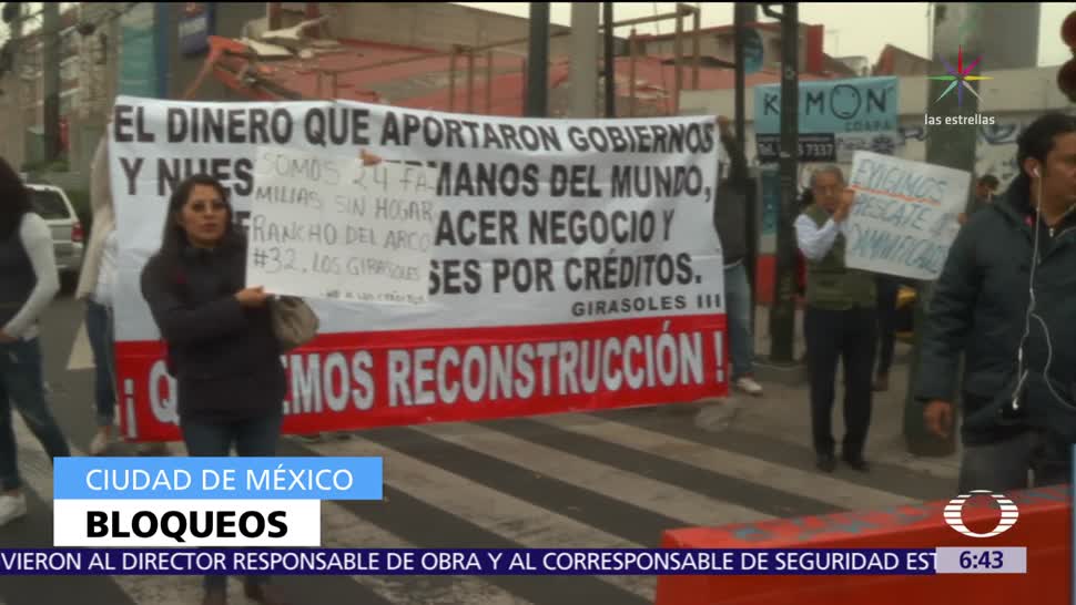 Damnificados del sismo 19S en la CDMX bloquean avenidas