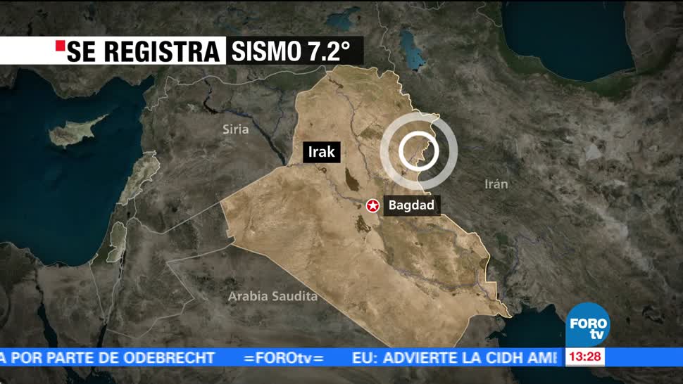 Se registra sismo de 7.2 grados en Irak