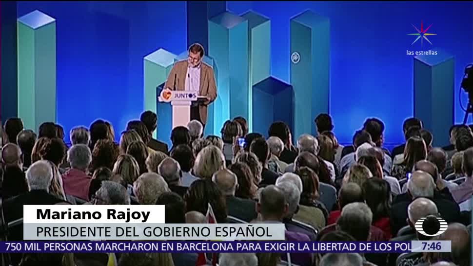 Mariano Rajoy visita Cataluña y afirma que se restableció el orden legal