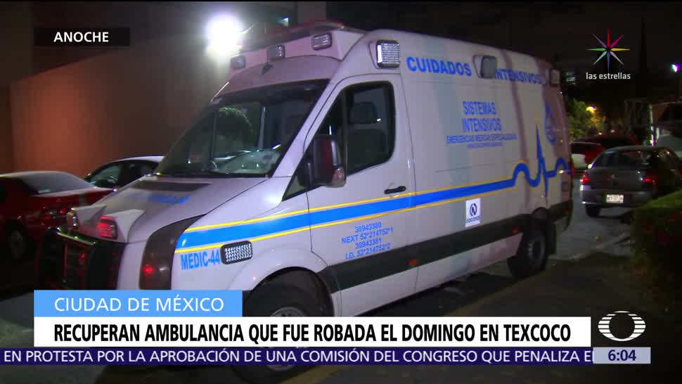 Recuperan ambulancia que fue robada el domingo en Texcoco