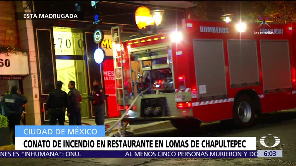 Sofocan conato de incendio en restaurante en Lomas de Chapultepec