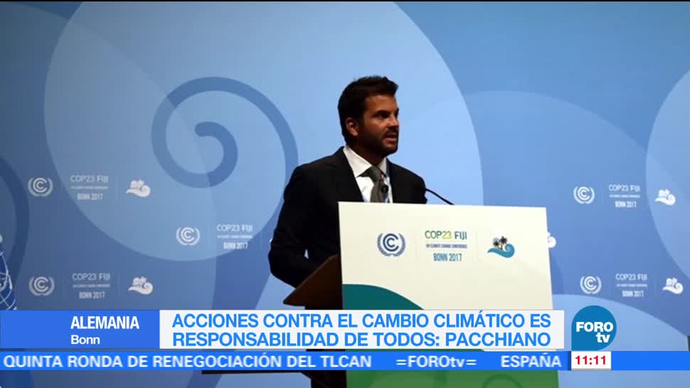 Pacchiano llama a acciones globales contra el cambio climático