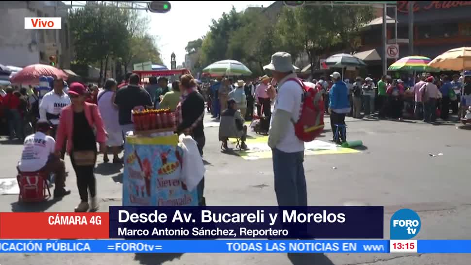 Cerrada la circulación en Bucareli y Morelos por manifestantes