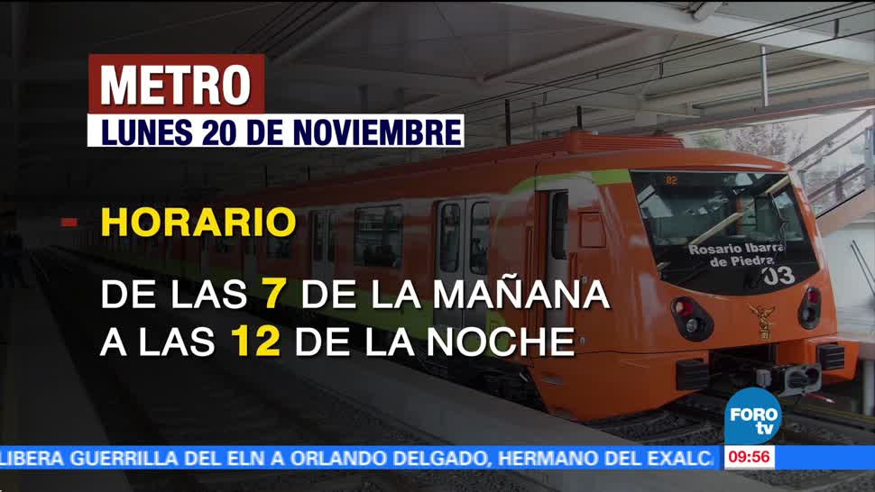 Horarios en el transporte público de la CDMX este 20 de noviembre
