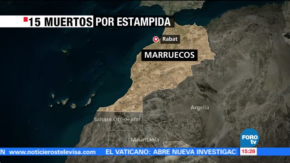 Mueren 15 personas por estampida humana en Marruecos