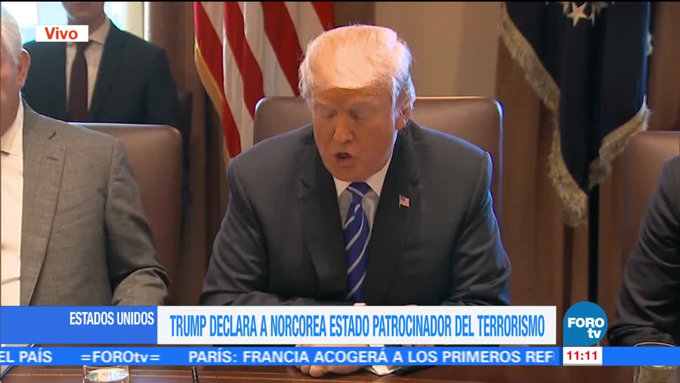 Donald Trump designa patrocinador del terrorismo a Corea del Norte
