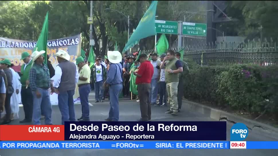 Manifestantes afectan la vialidad en Paseo de la Reforma, CDMX